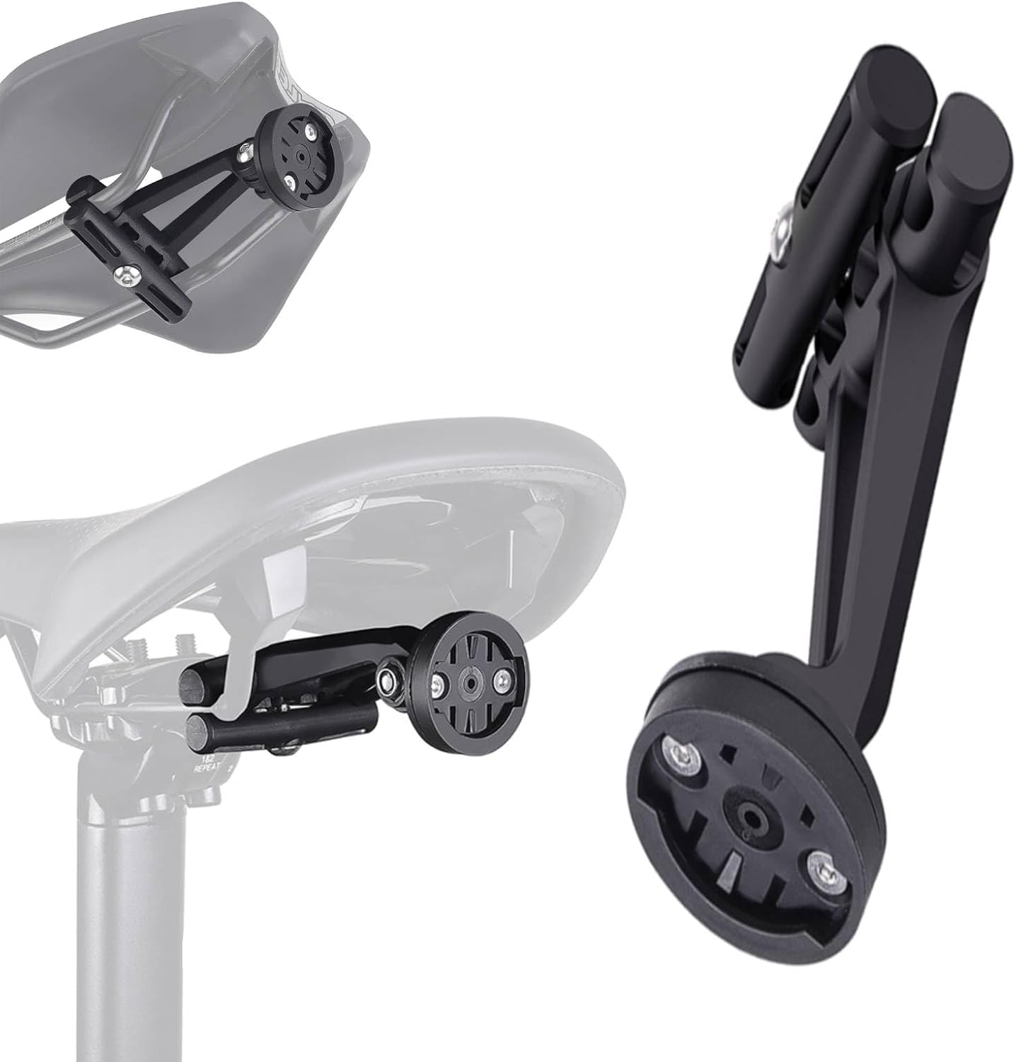 HTU Bicycle Saddle Rail Rear Light Bracket Seatpost Mount Bicycle Tail Light Saddle Support Shockproof Bicycle Taillight Saddle Rail Mount for Garmin Varia Radar/Action Camera