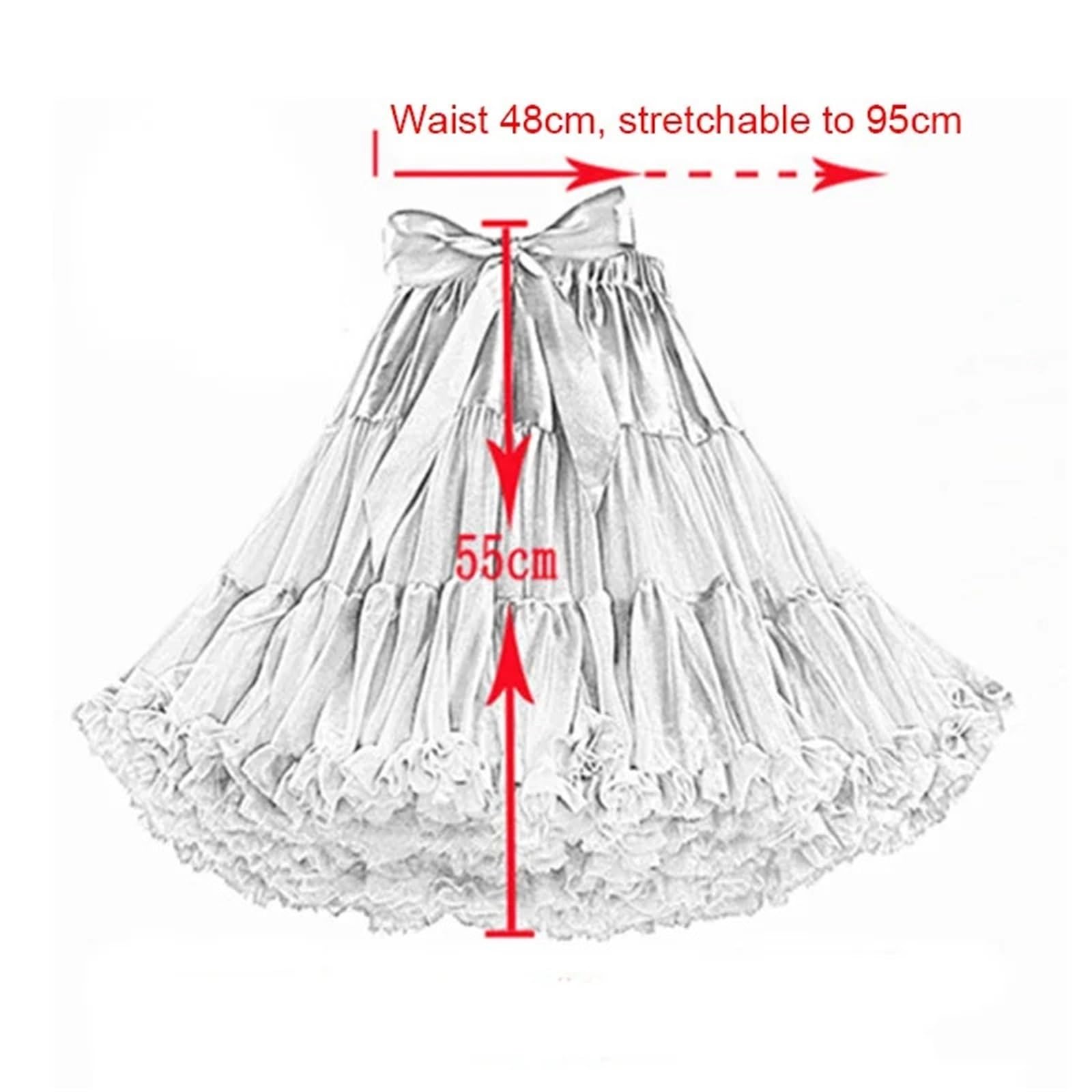 Jupon de dessous Jupe tutu bouffante for femme, jupon de robe bal, jupe danse ballet princesse moelleuse