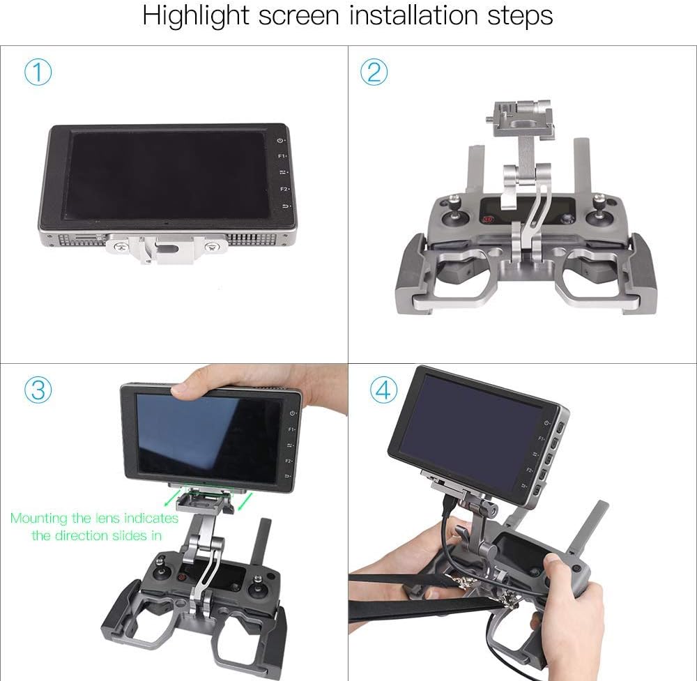Limited Discount RCstyle Foldable Aluminum Tablet Stand Cell Phone Holder with Lanyard Drone Holder Accessories for DJI Mavic 2/Spark/Mavic Air/Pro/Mini Crystal Sky Drone Remote Controller Adjustable Bracket