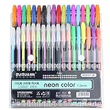 Sundarling Glitter Gel Pens，Glitter Pastel Neon Glitter Set for Adult Coloring Books Crafting Drawing Art Markers (Pack of 36)