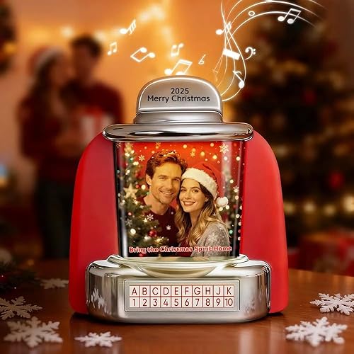 Mini Jukebox - Altavoz retro personalizado con foto y texto, reproductor de música - Decoración nostálgica del hogar estilo radio vintage, único