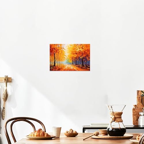 Miniatura 4 de DOARTDO Arte de pared de otoño, imagen de otoño, decoración de pared, árbol del bosque, paisaje de paisaje sobre lienzo, obra de arte para sala de
