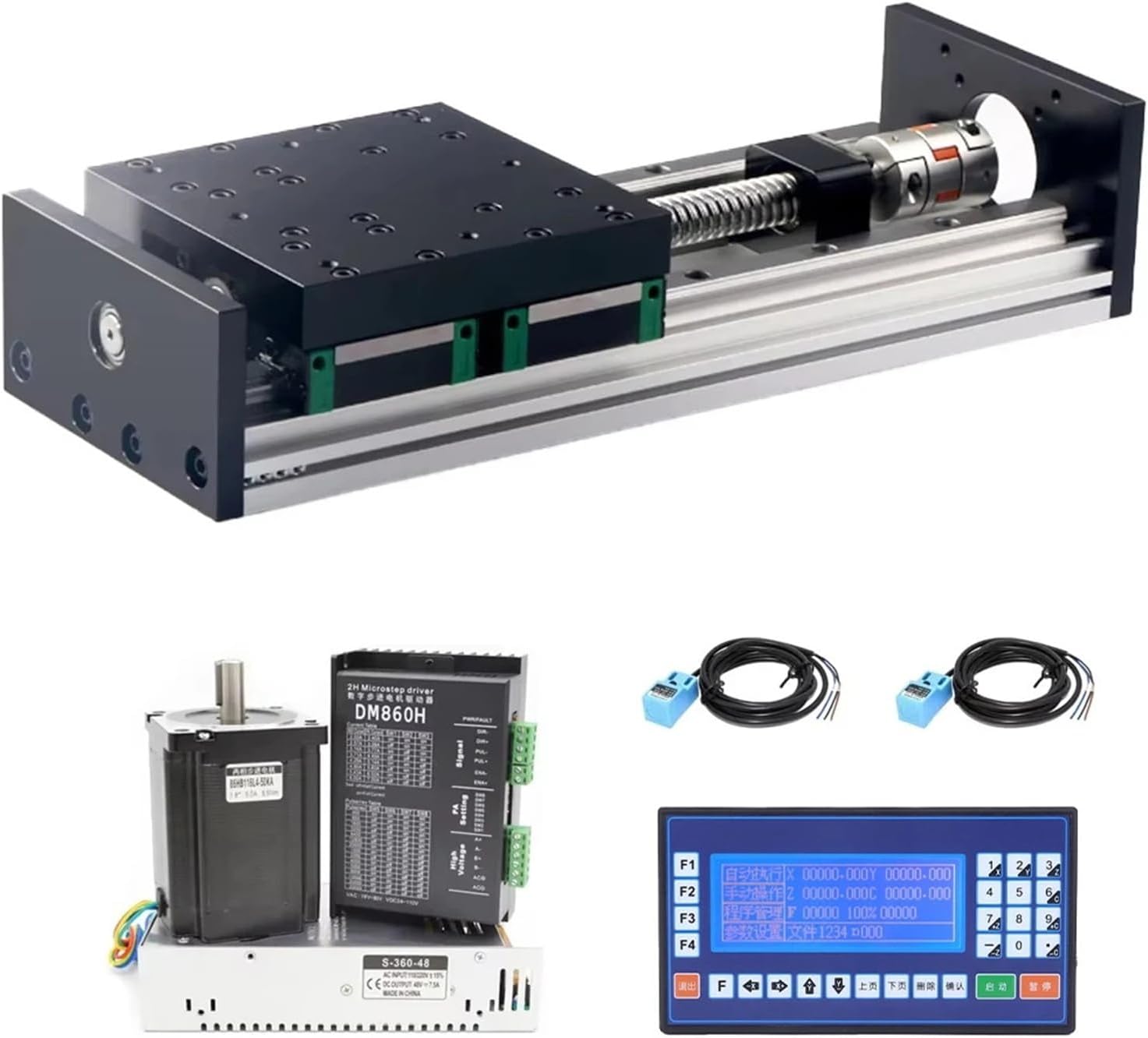 ボールねじ 重荷重精密作業台 ヘビーデューティースライドモジュール ダブルリニアレール ボールねじ リニアモーションレールアクチュエ ヘビーデューティーデュアルリニアレールボールねじリニアモジュールスライドテーブル(2505-200mm) ボールねじスライドテーブル 100mm リニア ガイドレール スライドステージテーブル CNCリニアステージアクチュエータ