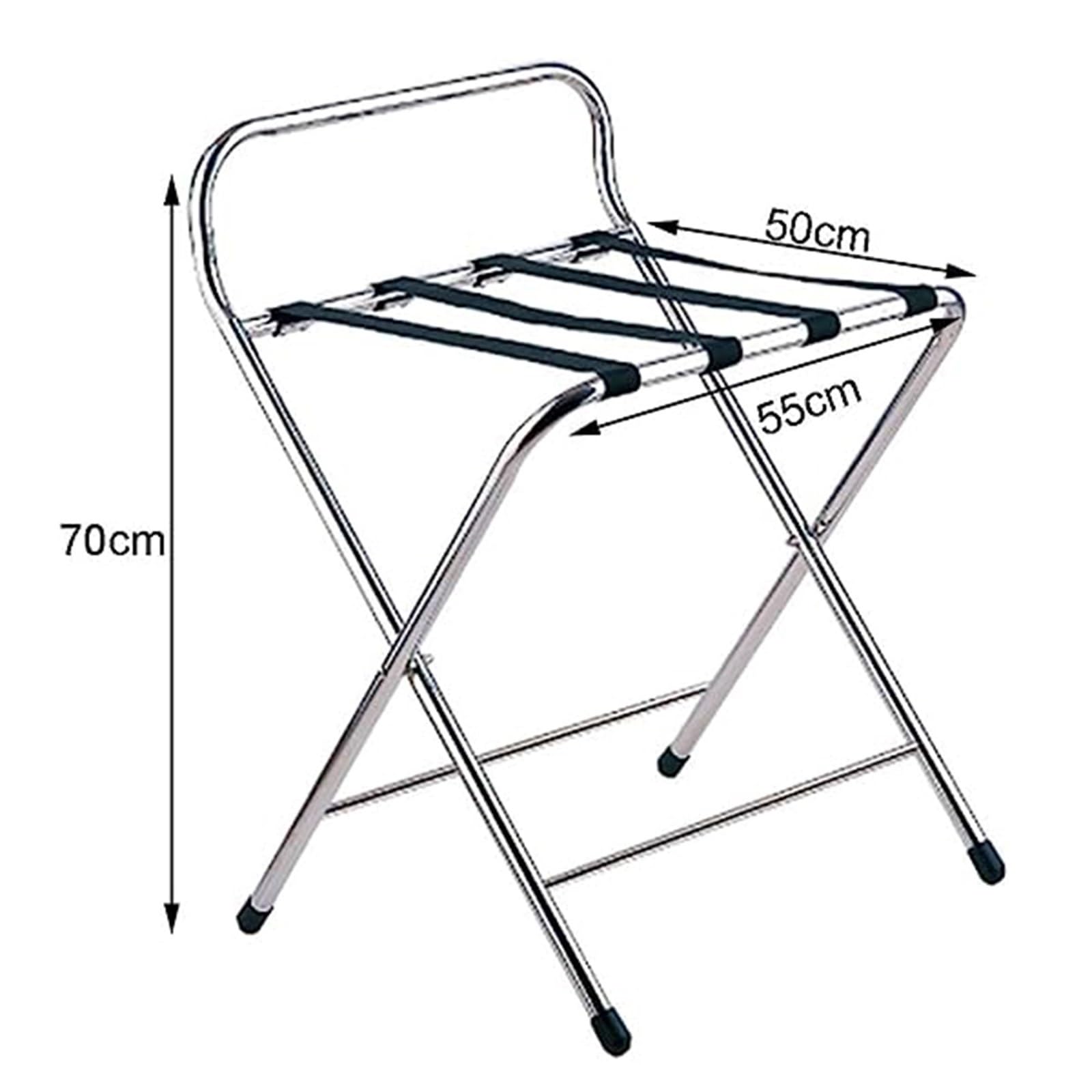 Paquete de 2 Reposa Maletas Hotel - Soporte Maletas Plegable, Porta Maletas Acero Inoxidable, Portaequipajes con Respaldo, Estantería de Equipaje para Hogar Habitación de Invitados Dormitorio