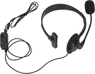 Business Headset with Microphone Noise Cancelling, 3.5mm Plug Single Ear Computer Headphone for Call Center Customer Service, Clear Voice for Voice Recognition