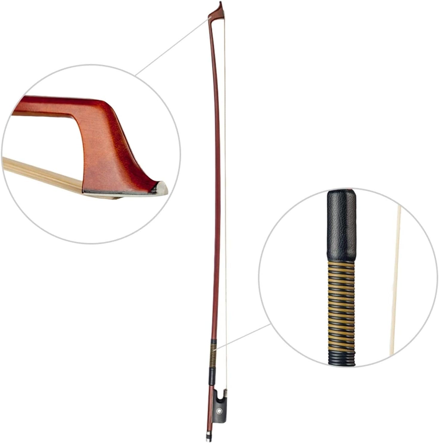 バイオリンの弓 古典的な4/4バイオリン弓軽量適切なバランスモンゴルの