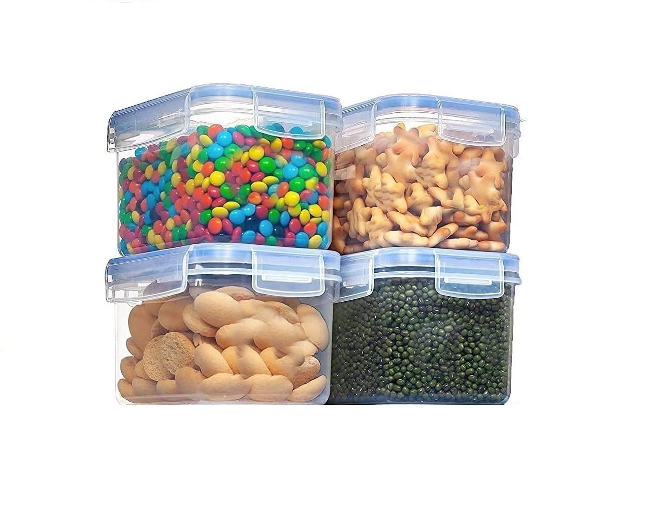 ENTITY Plastic Kitchen Storage Airtight Container, BPA Free, Fridge Storage Containers - 800ml (Pack of 4) (B09XKB9F62) Amazon Price History, Amazon Price Tracker