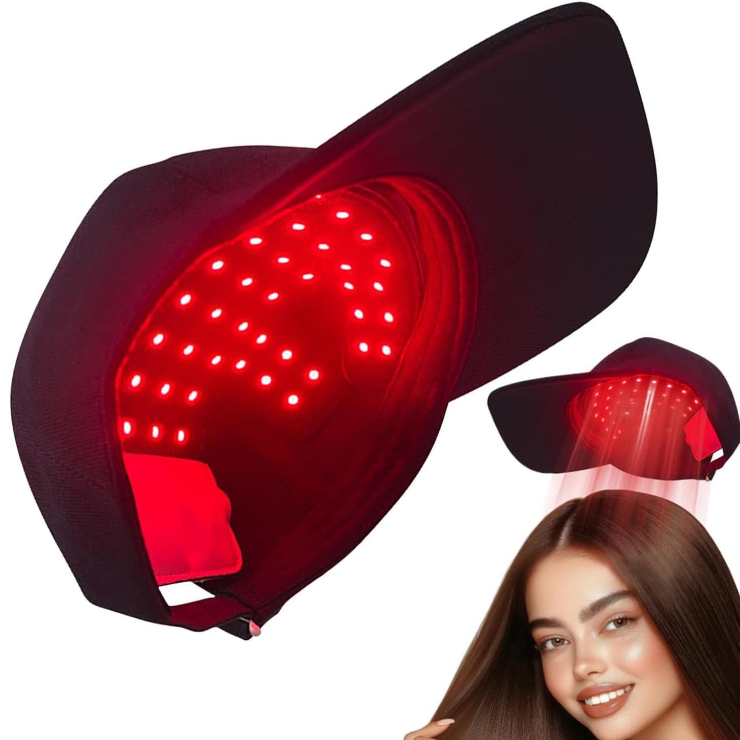 Cappuccio di Luce Rossa di Crescita dei Capelli, Cappuccio di Terapia della Luce Rossa E Blu per La Ricrescita dei Capelli con 56 Perle di Luce E 168 Fasci, 4 modalità di Terapia della Luce