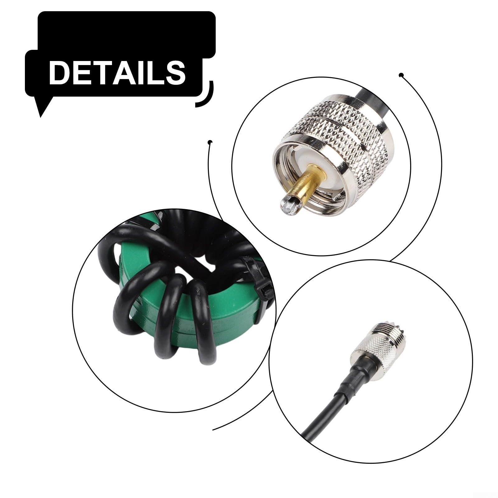 HF-Kurzwellen-Choke-Balun 1:1 mit Nickel-Zink-Ferritkern, 1,8-50 MHz, 350W Dauerlast für FT8/Amateurfunk, RG58 Kabel & Kupferstecker, reduziert USB-Störungen, 50mm Außendurchmesser(50mm Green)