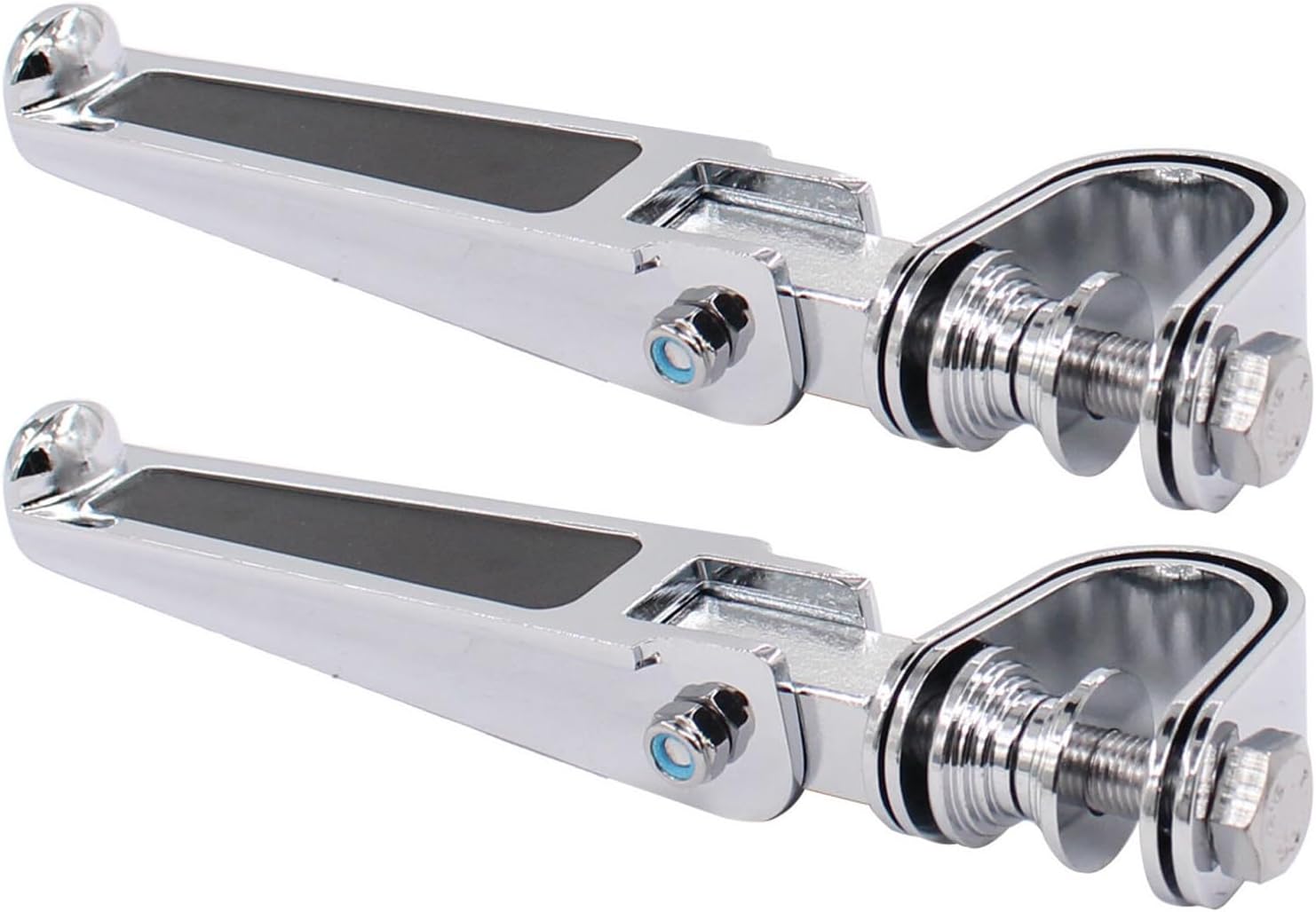 ApplianPar Motorcycle Foot Pegs Rests with U Clamps 1 Inch to 1.25 Inch Anti-Vibrate Engine Guard Crash Bar