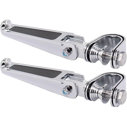 Motorcycle Foot Pegs Rests with U Clamps 1 Inch to 1.25 Inch | Anti-Vibrate Engine Guard Crash Bar