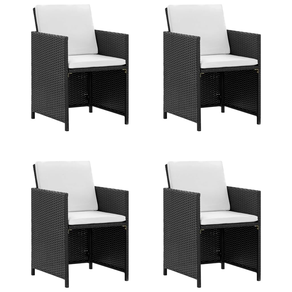 vidaXL Salon de Jardin Encastrable 5 pcs avec Coussins Mobilier de Jardin Mobilier de Patio Mobilier de Terrasse Mobilier d'Extérieur Résine Tressée Noir