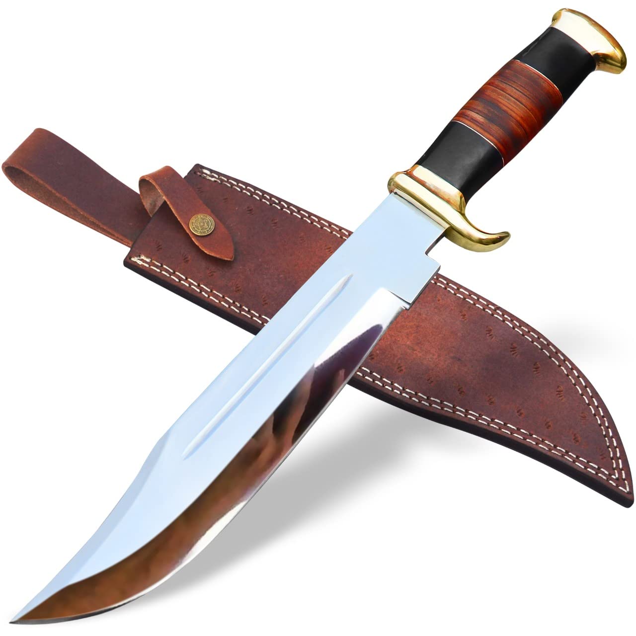 Buy Steel Craft Large Bowie Knife With Sheath 18 Inch Mirror Polished D2 Stainless Steel Bowie