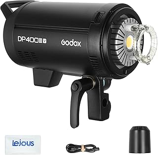 Godox DP400IIIV DP400III-V Studio Strobe Flash, 400ws 5600K GN87 Monolight, 2.4G Wireless X System, 30W Modeling Lamp, Bowens Mount for Wedding, Portrait, Video Photography