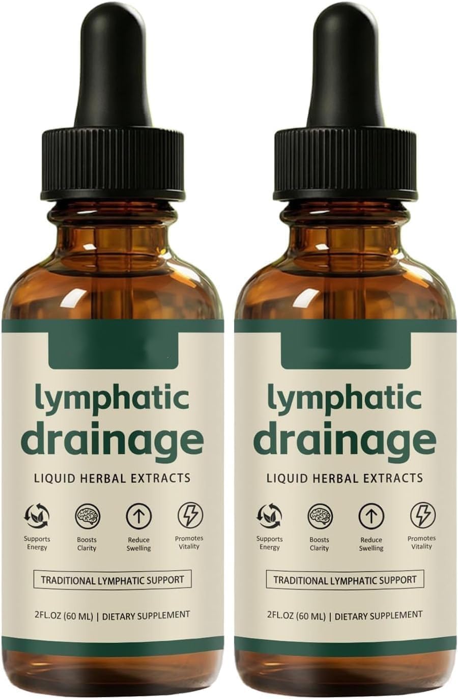 Lymphatic Drainage Drops, Lynvea Drops, Water Balance, Promotes Overall Health, Natural Ingredients for Men and Women, 60 ml (2 Bottles)