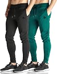 BROKIG Mens Zip Joggers Pants Gym Workout Track Pants Slim Fit Tapered Sweatpants with Pockets