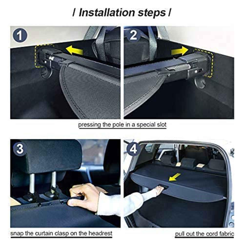 Copertura del carico del Bagagliaio Paralume Oscurante Ripiano per pacchi a Scomparsa Copribagagli Accessori per la Decorazione Interna, per Smart 451 Fortwo, 2015-2020,normal-2015-2020