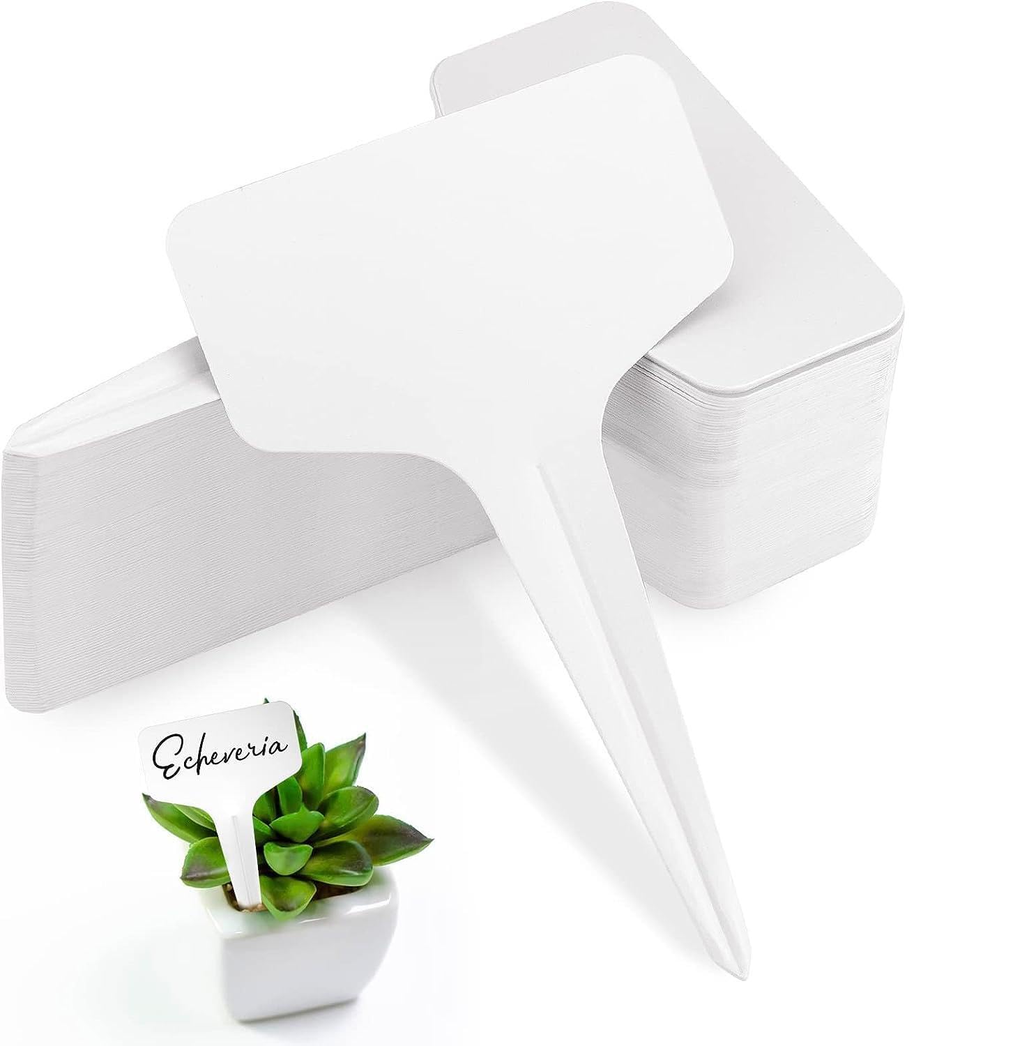 MTROYALDIA 200 Pieces Plastic Plant Labels,10 * 6CM, Waterproof Plant Tags, T-Type Plant Tags, Garden Tags for Outdoor, Plant Name Tags, Plant Identification Stakes, Nursery, Identification Stakes