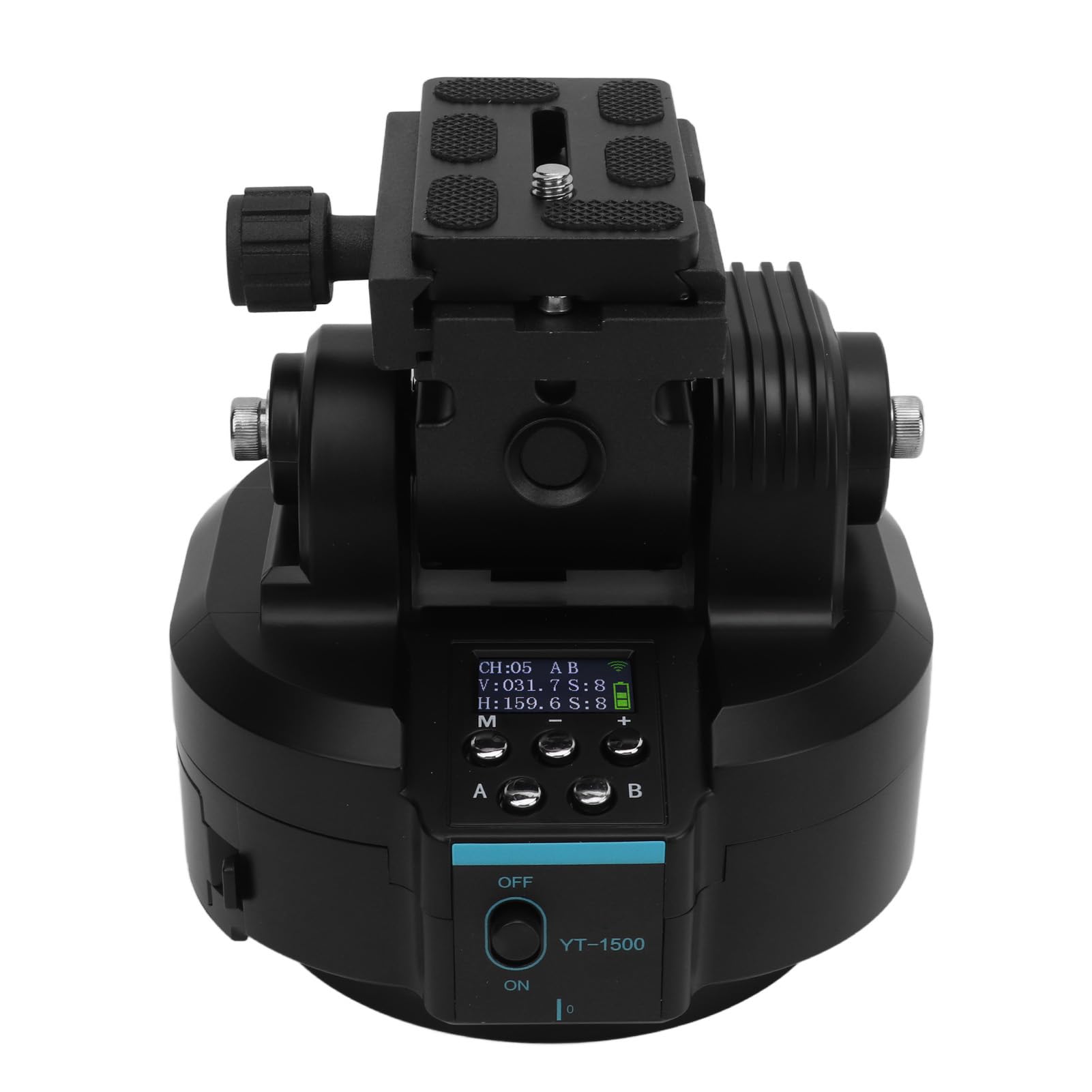 Tête de Trépied sans Fil 2.4G, Télécommande, Tête Panoramique Inclinable avec Rotation de 360 ​​degrés pour Appareils Photo SLR, Matériau ABS/Caoutchouc