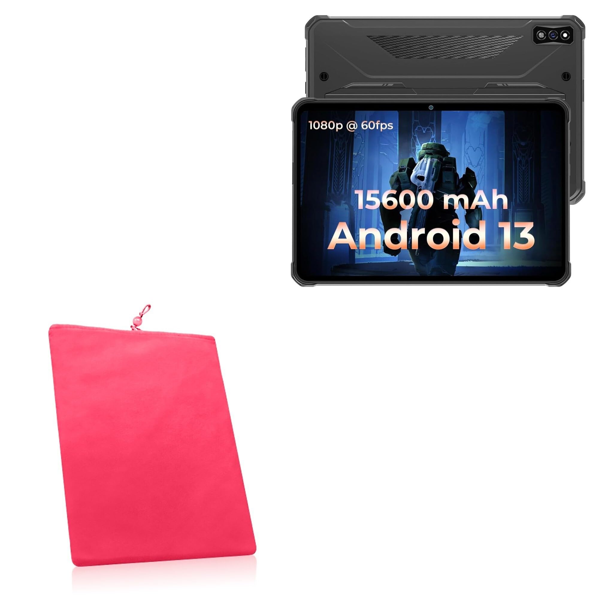 BoxWave Case Compatible with Hotwav R7 Rugged Tablet (10.1 in) - Velvet Pouch, Soft Velour Fabric Bag Sleeve with Drawstring - Cosmo Pink