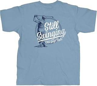 OLD GUYS RULE Men's Graphic T-Shirt, Still Swinging - Father's Day, Birthday Gift - Funny Novelty Tee for Golfers, Caddies