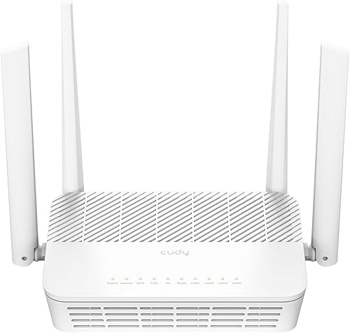 Cudy WR3000S AX3000 Router de malla WiFi 6 de doble banda, 5 puertos Gigabit Ethernet RJ45, 4 antenas, MU-MIMO, OpenVPN, Wireguard, Zerotier, Ipsec