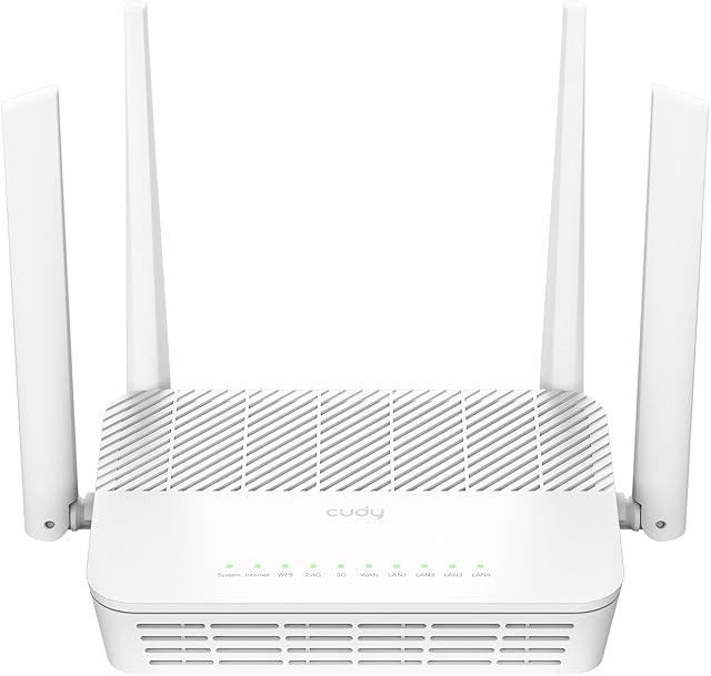 Cudy WR3000S AX3000 Double bande WiFi 6 Mesh Router, 5 Ethernet Gigabit RJ45 Ports, 4 Antennes, MU-MIMO, OpenVPN, Garde-fils, Zerotier, Ipsec VPN, Nuage APP