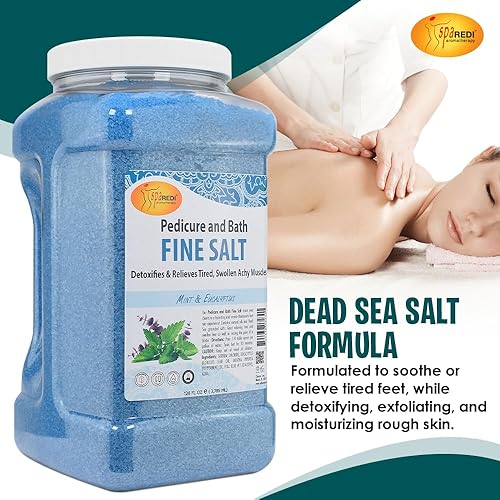 Miniatura 4 de SPA REDI - Detox Foot Soak Pedicura y sal fina de baño, mandarina, 128 onzas - Hecho con sales del mar muerto, aceite de argán, aceite de coco y