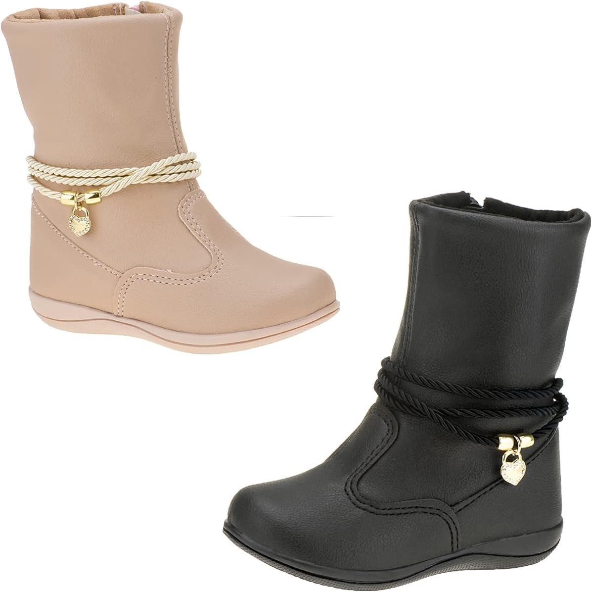 Bota Infantil Feminina Cano Curto Botinha de Menina Inverno Cor: Preto; Tamanho: 25
