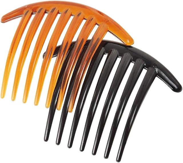 12 Pieces Hair Combs Slides Hair Combs Hair Side Comb Set Hair Clip Combs Hair Slides for Women Girls (Black and Brown)