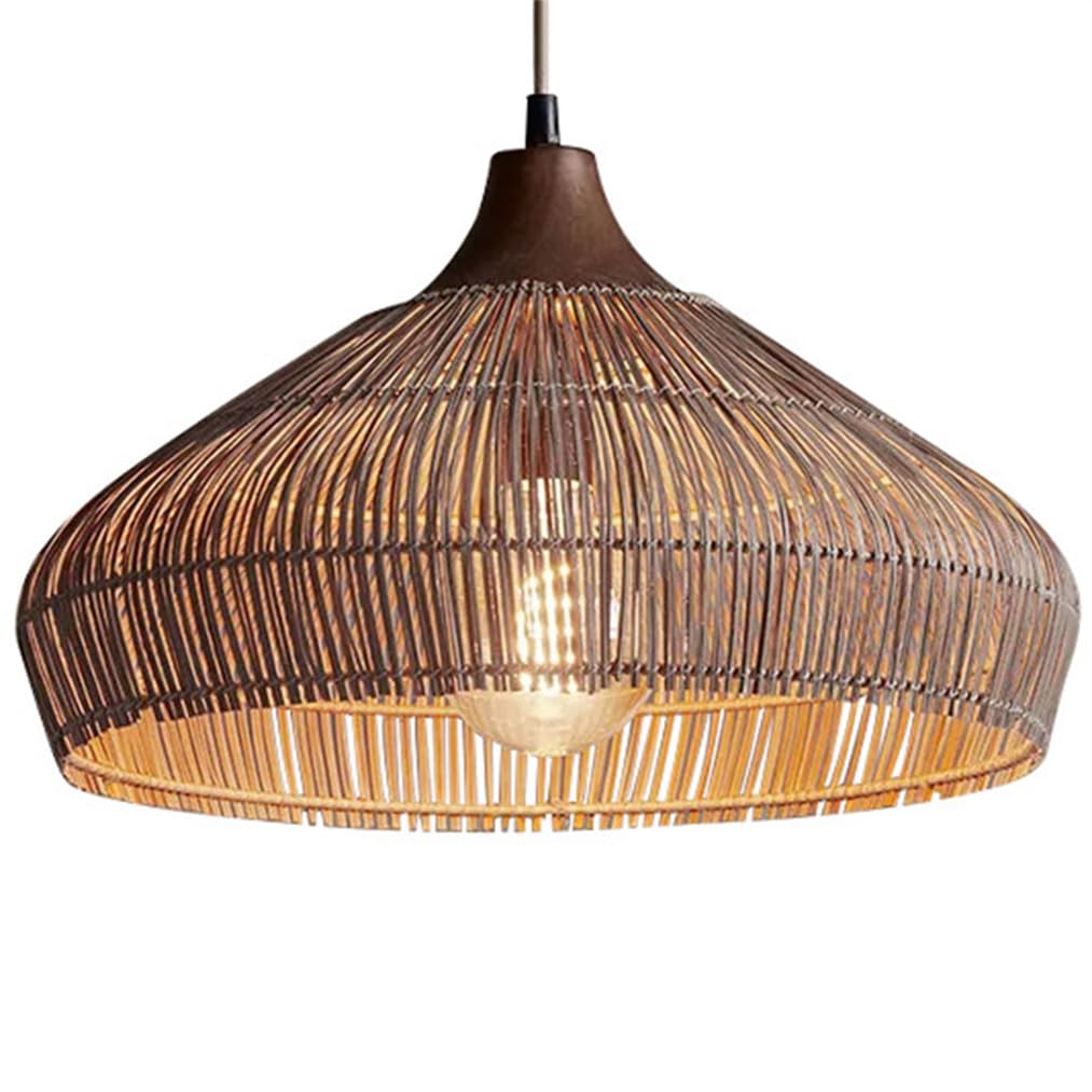 Lqzcxmf Multicolor Southeast Asia Style Pendant Lights Vintage Rattan Lamp Shade 1-Light Corridor Ceiling Bedroom Lights Wabi-Sabi Farmhouse Basket Fixtures For Dining Room Bedroom Living Room Coffee Shop