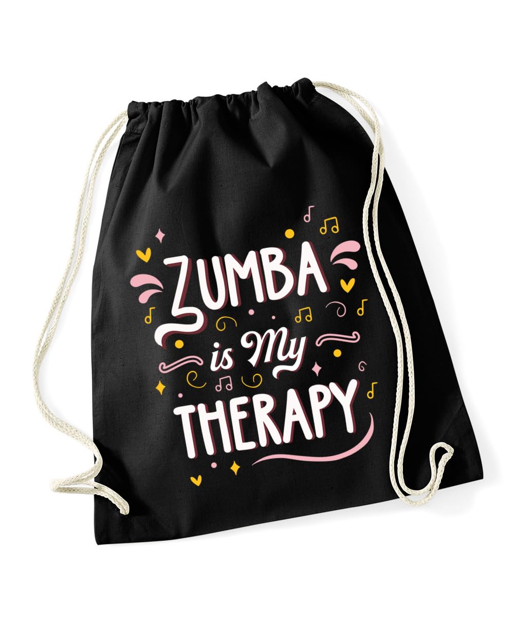 Hippowarehouse Zumba is my therapy Drawstring Cotton School Gym Bag 37cm x 46cm, 12 litres