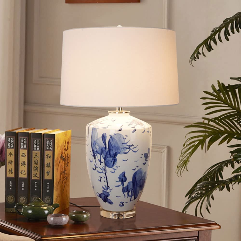 Lampka Nocna Ręcznie Malowana Lampa Stołowa Tradycyjna Sypialnia Nocna Szafka Nocna Lampa Biurkowa Do Dekoracji Stołu Komody Lampa Stołowa Lampy Stołowe (Color : Remote control switch)