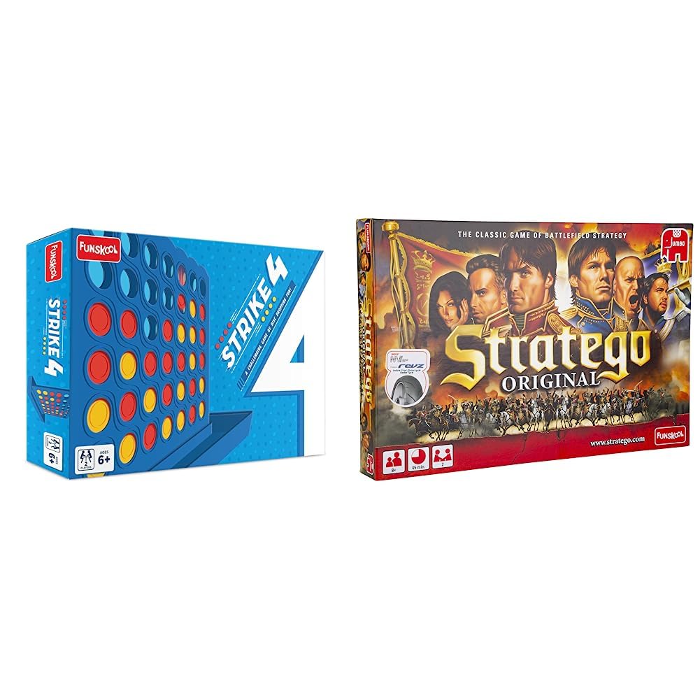 Funskool Games - Strike 4, Classic disc Dropping Game + Strategy Board Game, The Classic Game of battlefeild Strategy