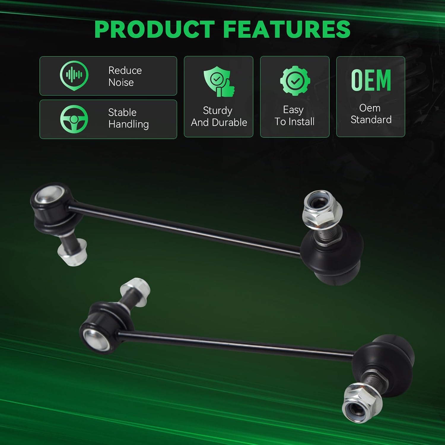 AUQDD K750597 K750598 Front Sway Bar Stabilizer Link Compatible With K-ia 2010 2011 2012 2013 Soul (# 548302K000 548402K000 GS90862 MS90861)