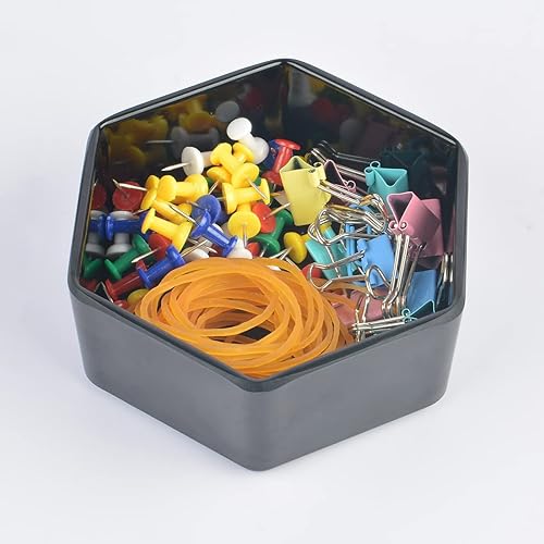 Miniatura 5 de Dispensador de clips de papel de resina y clip de carpeta para oficina en casa y escuela, pasador de empuje y soporte de abrazadera de papel para