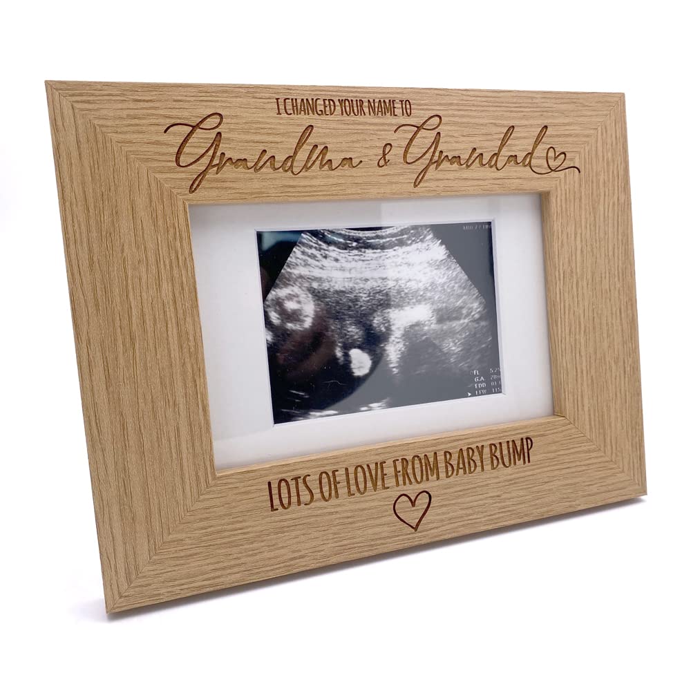 I Changed Your Name To Grandma and Grandad Baby Scan Announcement Photo Frame