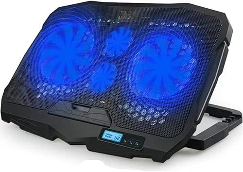 SIKER Almohadilla de refrigeración para portátiles de 14 a 17 pulgadas con 2 ventiladores grandes alimentados por USB soporte ajustable con luces LED
