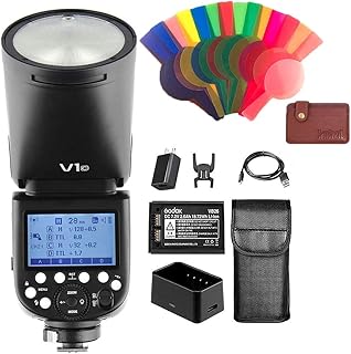Godox V1-C Camera Flash Speedlite, Round Head TTL Flash with 2.4G Wireless system, 1/8000 HSS, 10 Level LED Modeling Lamp, 2600mAh Lithium Battery, Compatible with Canon Cameras