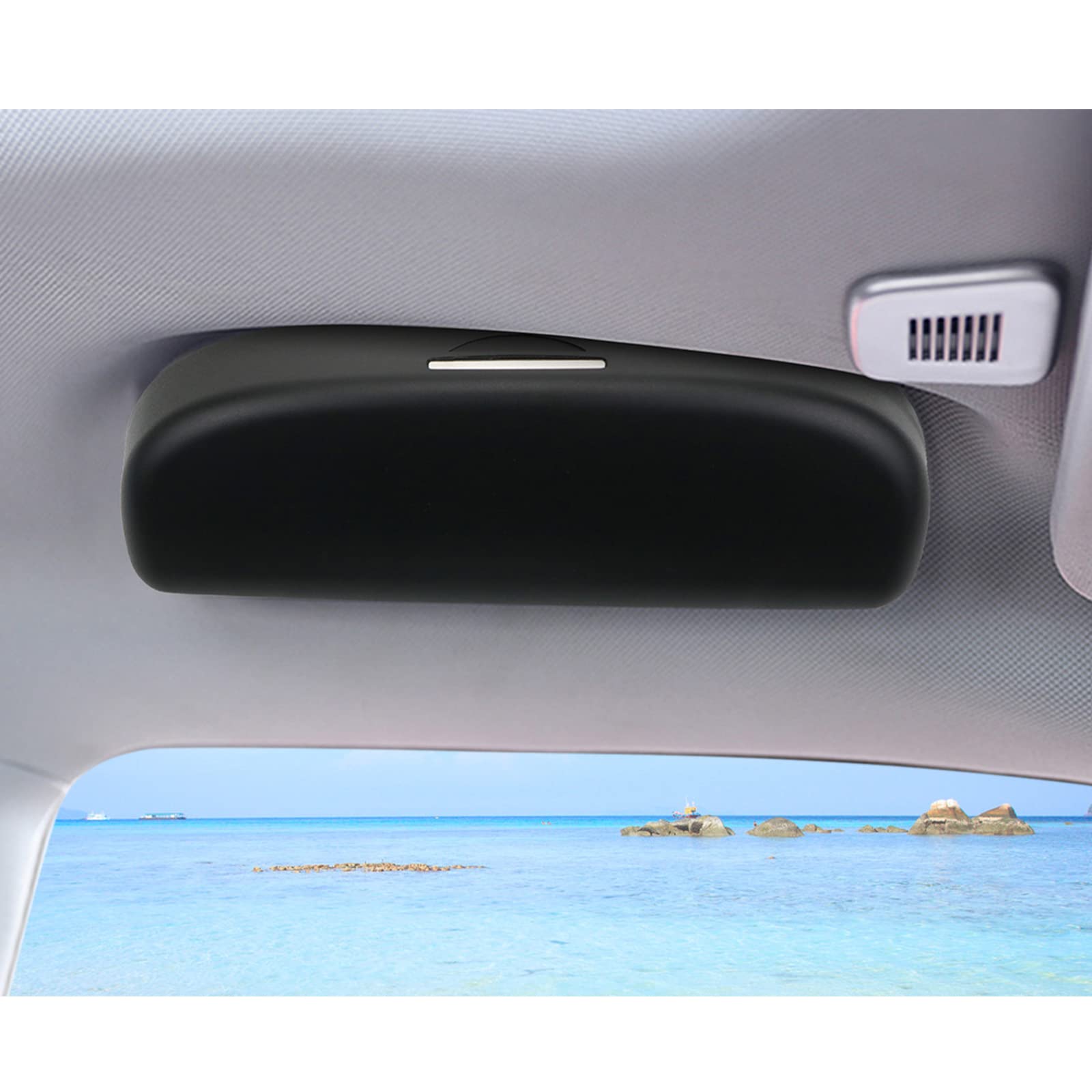 BIXUAN Compass 2024 contenitore per maniglia della porta, compatibile con Jeep Compass MP 2017-2024 2025, porta occhiali da sole, custodia per occhiali, organizer 2 cacciaviti (nero)