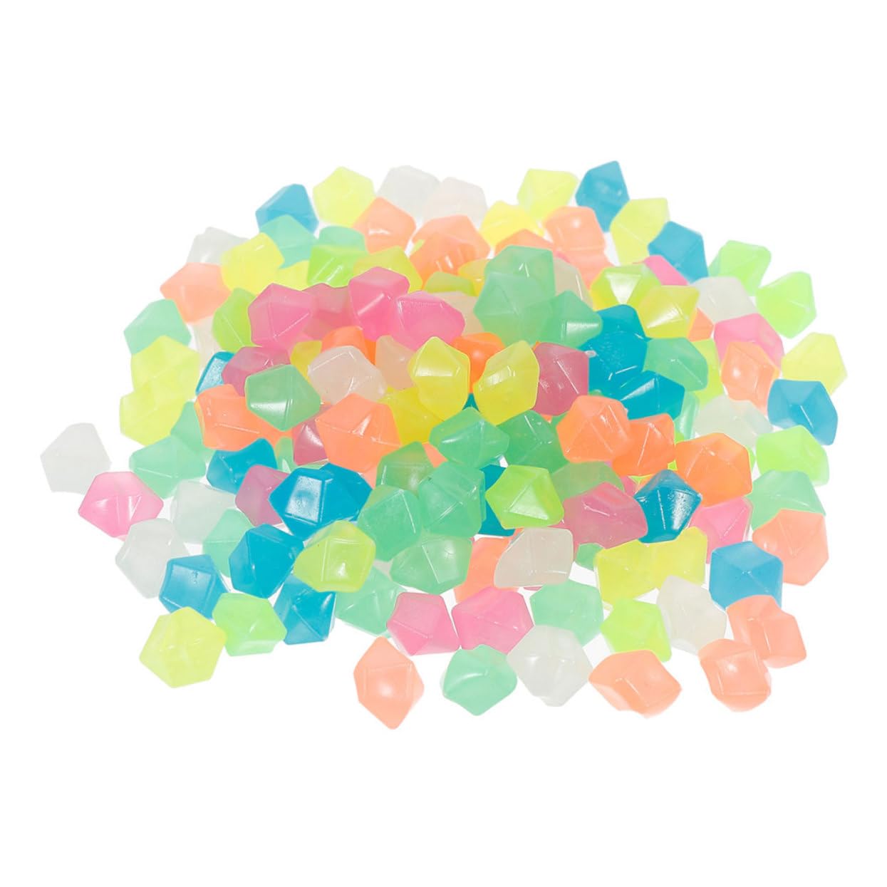 CIYODO 100Pcs Colored Glow Stones for Fish Tank Luminous Aquarium Decorative Gravel Bag Unique Landscape Enhancer for Aquarium Landscaping and Water Features