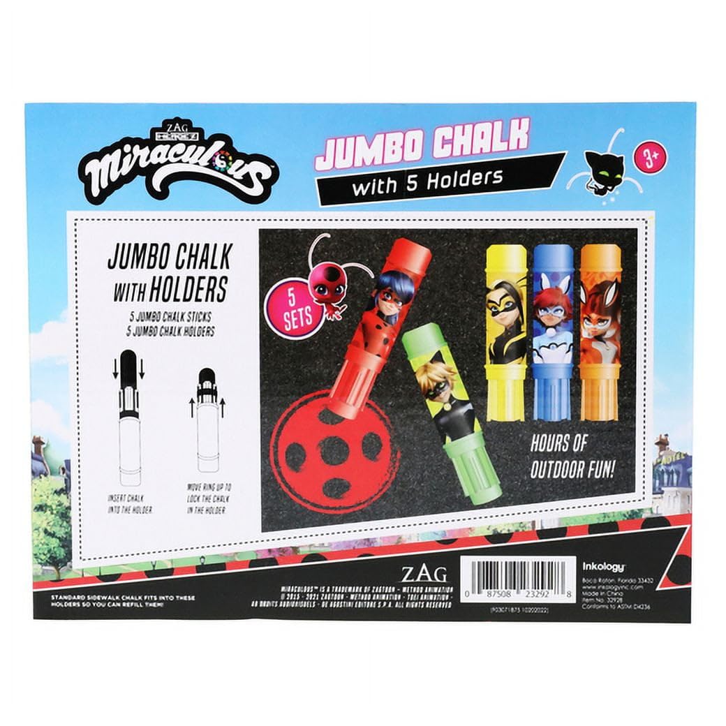 29880LAD: Miraculous Ladybug 5Pc Jumbo Chalk Set