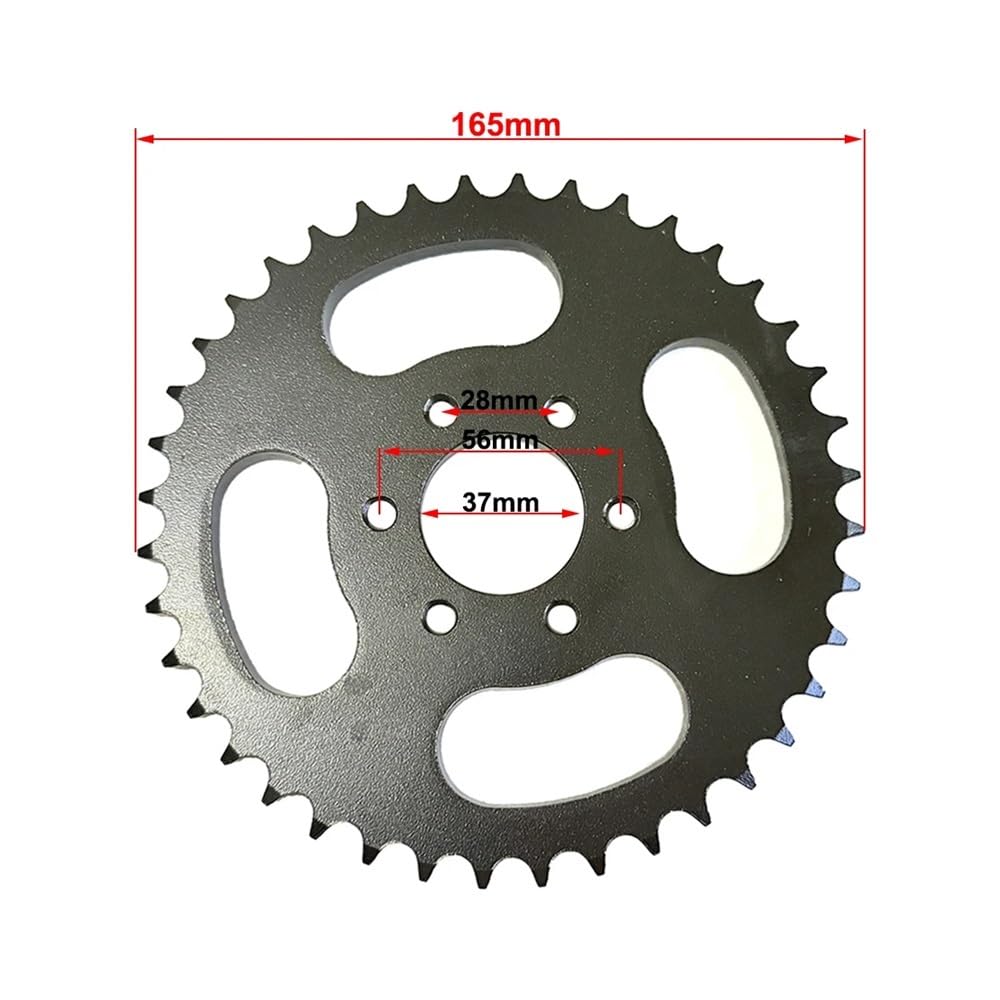 Pignone ATV 40T adatto for 150cc 200cc 250cc 428# catena-104L trasmissione UTV GO KART camion quad moto ricambi(428-104L Black)