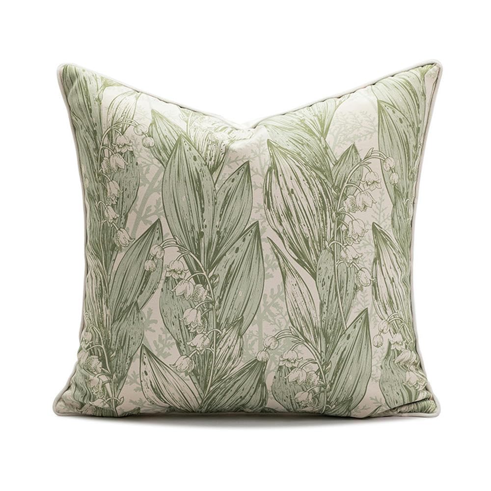 Taies d'oreiller vert matcha 45x45 en style crème nordique