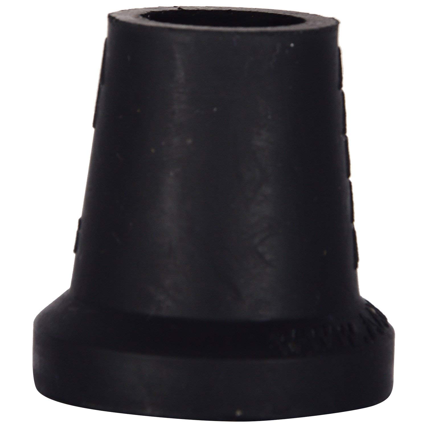 AARAM 19mm Round Rubber Cap Bush Shoes for Walking Stick Single Leg, Cane, | Anti Slip Heavy Duty Rubber Cane Tips | Durable Shoes Black with Metal Insert to Have Longer Life (Pack of 1)