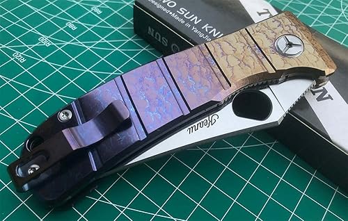 Miniatura 4 de TwoSun Cuchillos plegables para exteriores 14C28N Titanium Flipper Camping Knife TS408-Color-14C