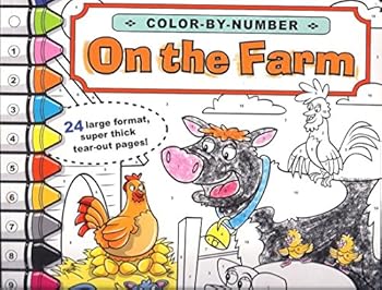 Paperback Colour-by-number (On the farm) Book
