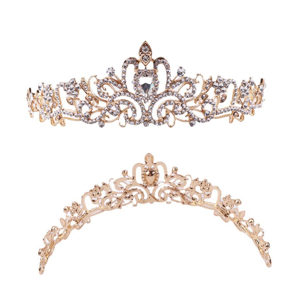 ZOOMPIL corona de mariposa con cuentas, Corona de tiara de cristal para niñas, para novia princesa cumpleaños cosplay fiesta boda graduación