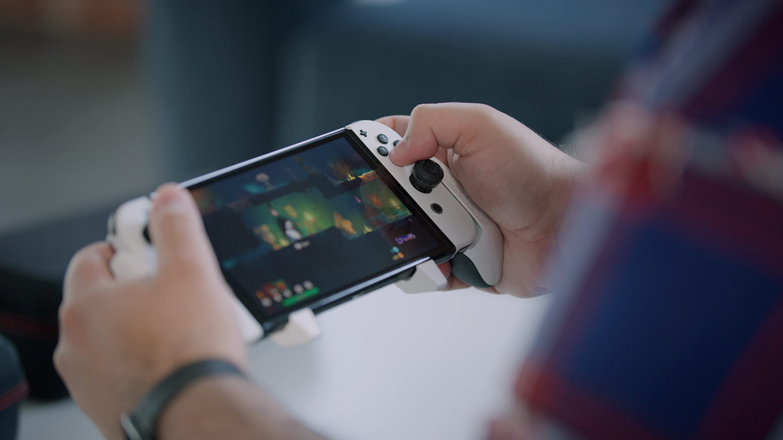 FEGYUJ Satisfye - ZenGrip Pro Gen 3 OLED, a Switch Grip Compatible with Nintendo Switch - Comfortable & Ergonomic Grip, Joy Con & Switch Control. #1 Switch Accessories Designed for Gamers (White)