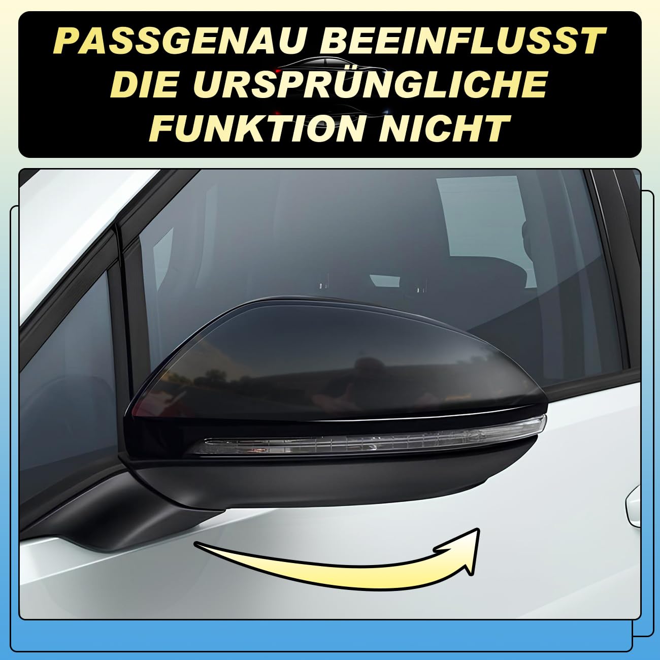GEARMONSTER Tappi per specchietto retrovisore auto, cover per specchietto retrovisore, ricambio per specchietto laterale, copertura specchietto laterale compatibile con VW Golf 8 MK8 2019-2021, nero